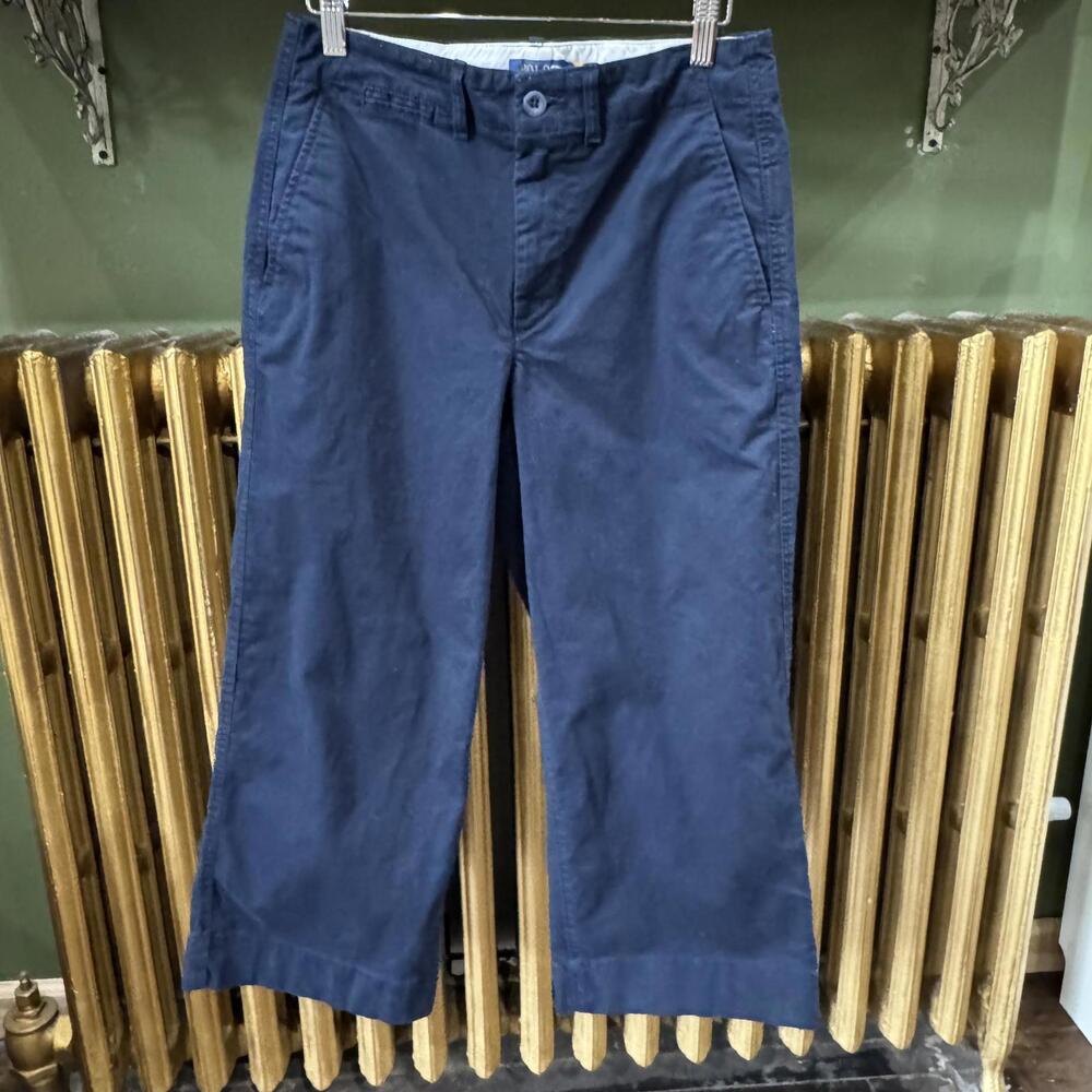 Polo Ralph Lauren Women’s Wide Leg Capri’s Navy Blue Size 6 Small Preppy Casual